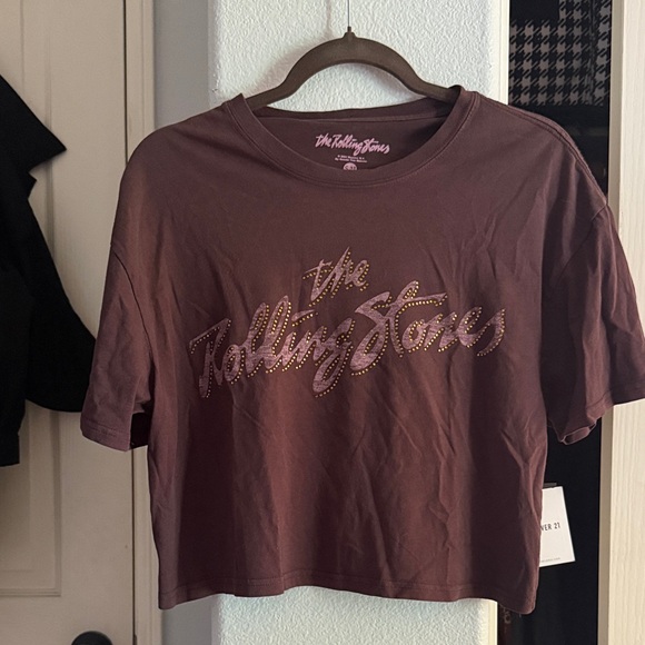The Rolling Stones Women's brown Crop Top - Picture 1 of 4